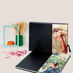 All Black Leather Album with Acrylic Side 01